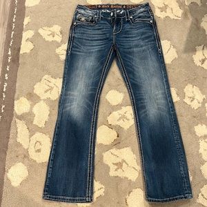 ROCK REVIVAL SIGNATURE "JACOBY" MENS BOOTCUT JEANS Waist 33"